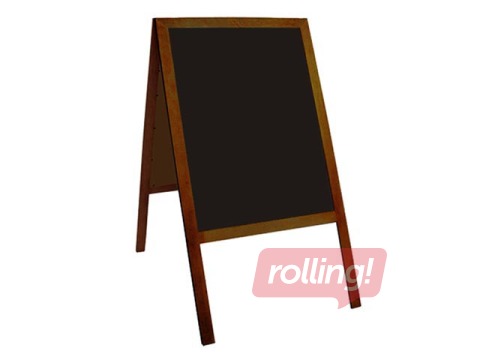 Abpusēja krīta tāfele stends koka rāmī, 60 x 120 cm