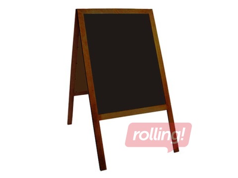 Double-sided chalkboard stand wooden frame, 60 x 120 cm