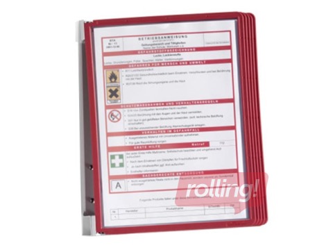 Настенный дисплей Durable Vario Wall с 5 красными панелями