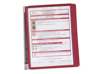 Sienas displejs Durable Vario Wall, 5 sarkanas kabatas