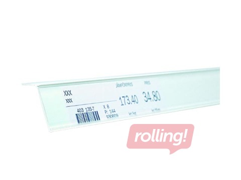 Datastrip mounted on the top of the shelf edge, 39x885 mm