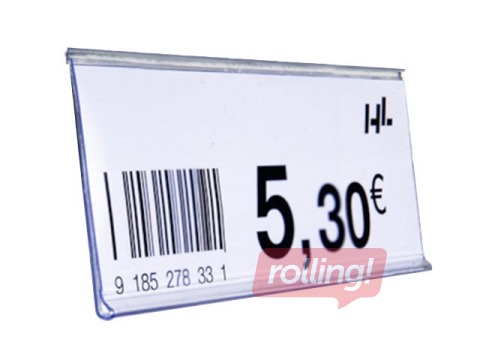 Datastrip with tape, white, 39x1238 mm