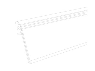 Cenu sloksne stiepļu plauktiem ar stieples biezumu 6-7mm, caurspīdīga, 39x885mm