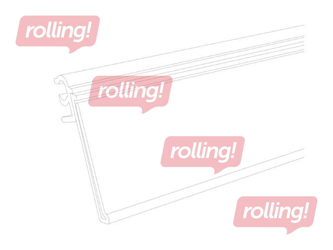 Cenu sloksne stiepļu plauktiem ar stieples biezumu 6-7mm, balta, 39x885mm