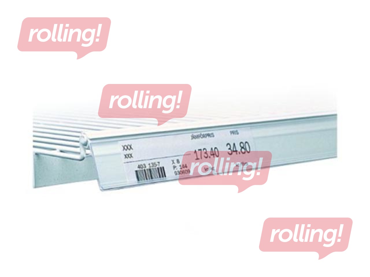 Cenu sloksne stiepļu plauktiem ar stieples biezumu 6-7mm, sarkana, 39x885mm