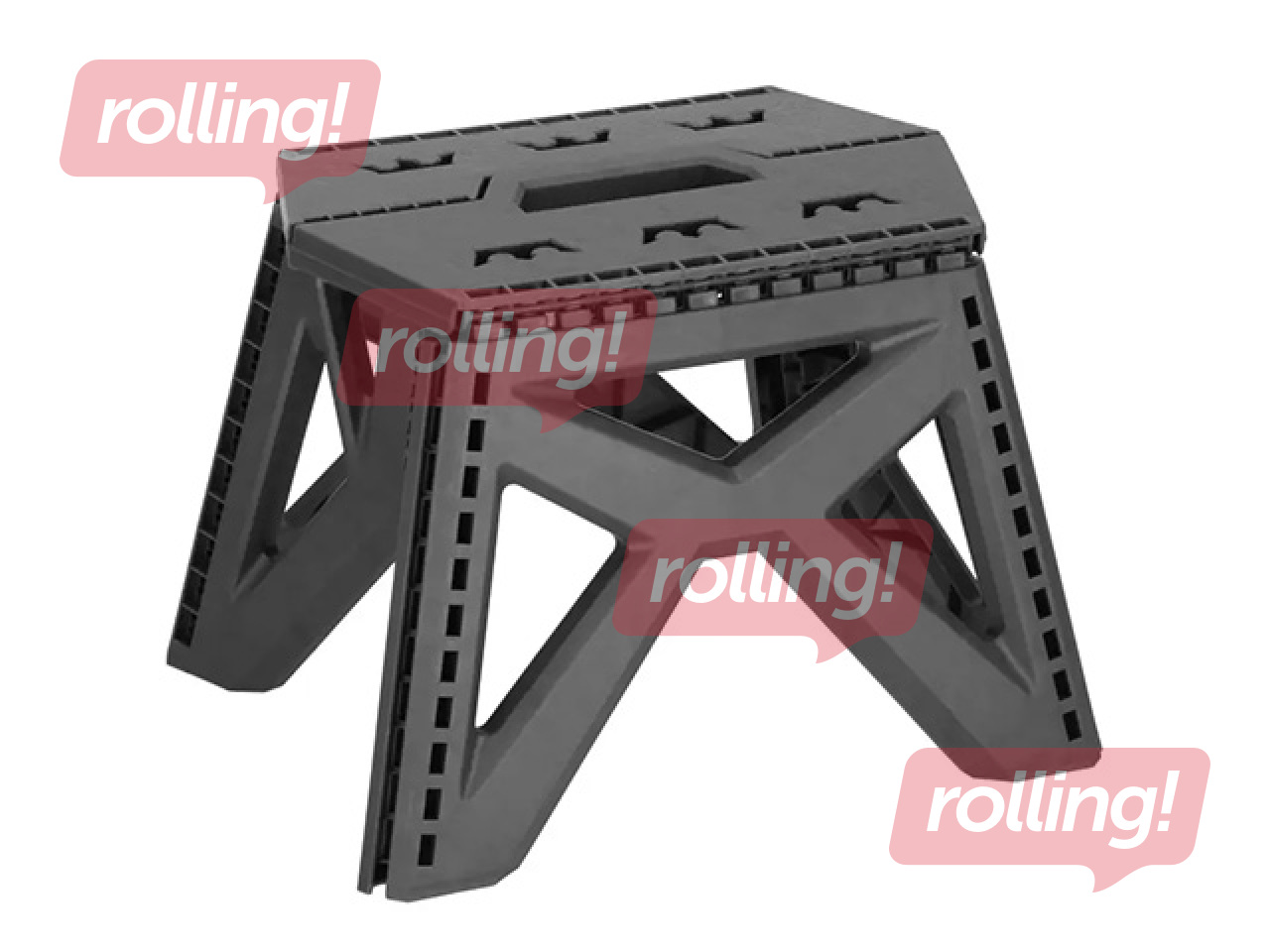 Step stool Springos, foldable, black, 23cm