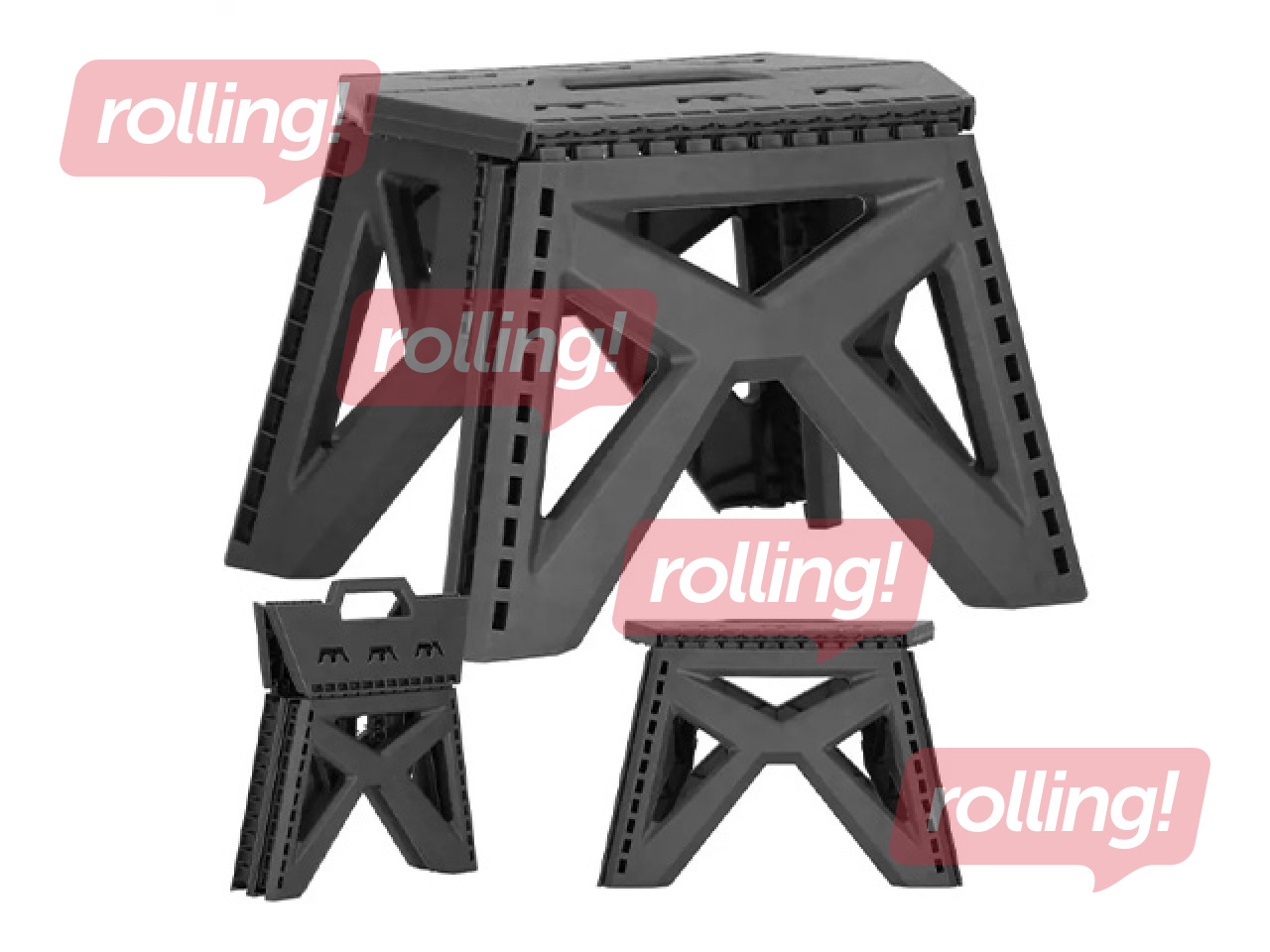 Step stool Springos, foldable, black, 23cm