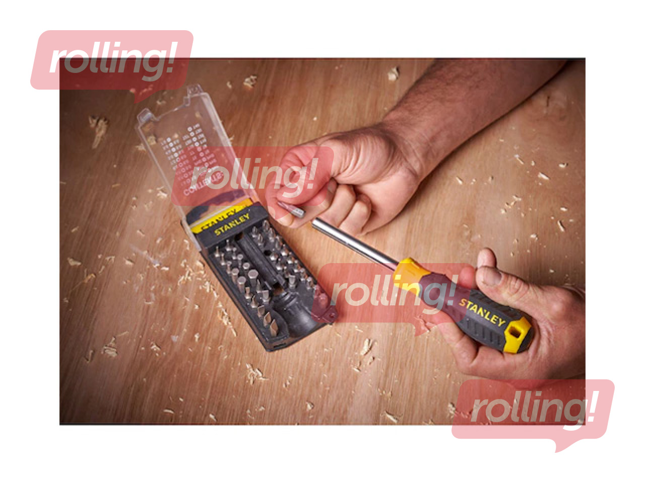 Skrūvgriežu uzgaļu komplekts Stanley, 34 gab