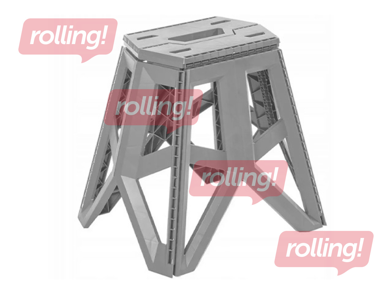 Step stool Keeeper Tom, foldable, grey, load capacity 120kg, 29x39x20cm