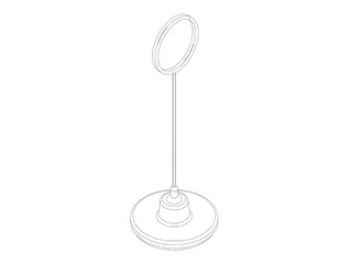 Zīmju turētājs ar apaļu pamatni, leņķis maināms