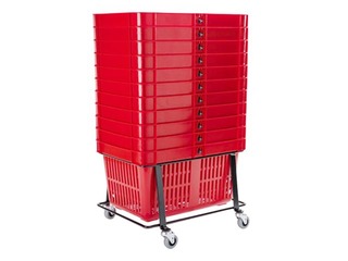 Ostukorvide käru, must