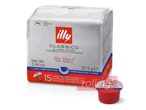 Kafijas kapsulas Illy Classico Lungo, MPS, 15gab