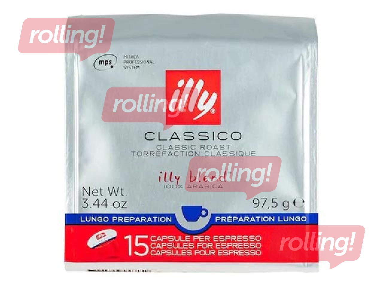 Kafijas kapsulas Illy Classico Lungo, MPS, 15gab