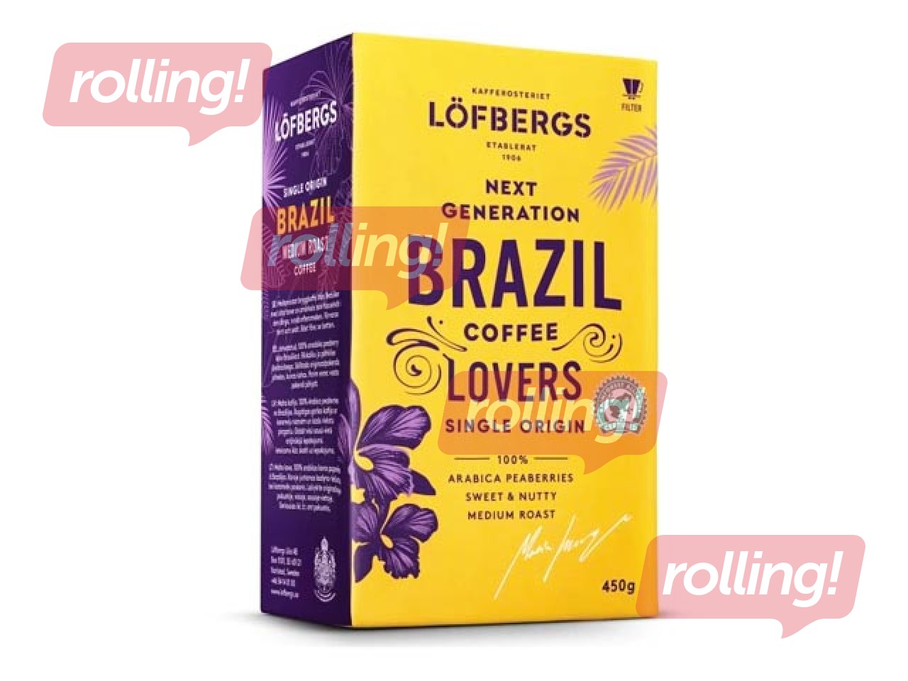 Kafija maltā Löfbergs Brazil Single Origin, 450g