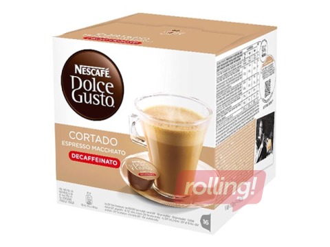 Kafijas kapsulas Nescafe Cortado Decaffinato, Dolce Gusto, 16gab