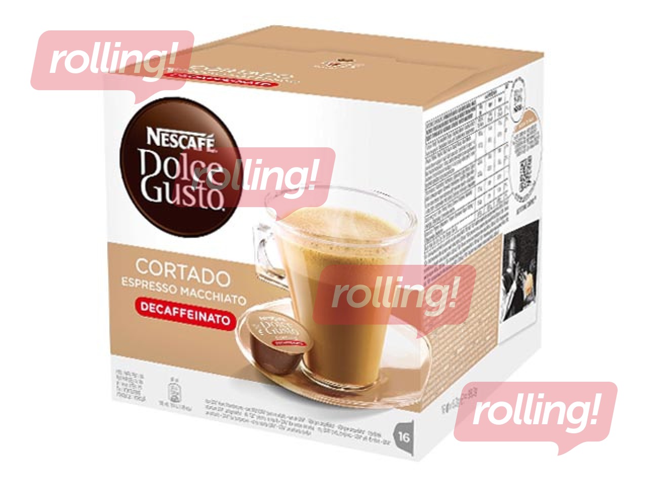 Kohvikapslid Nescafe Cortado Decaffinato, Dolce Gusto, 16 tk