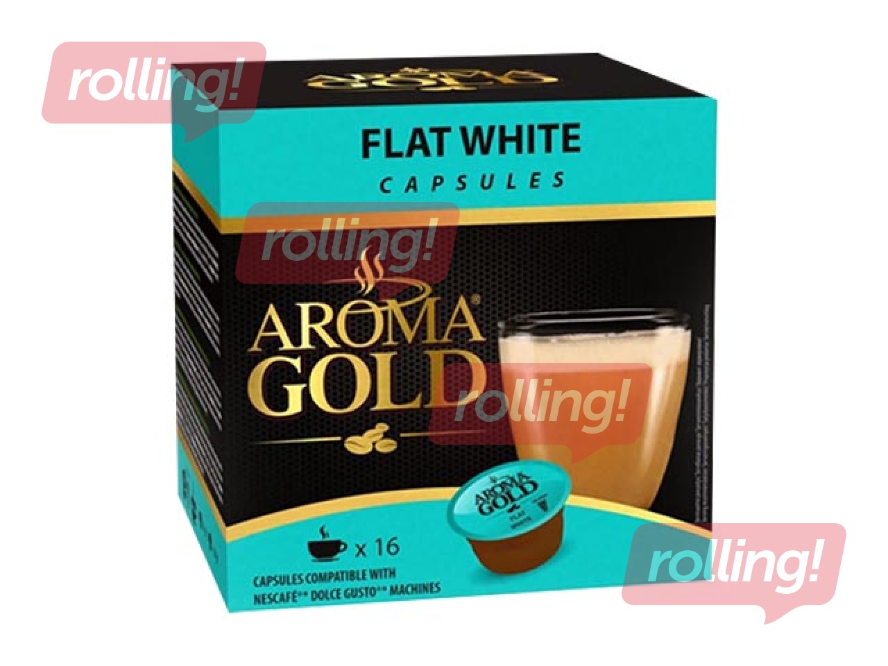 Kafijas kapsulas Aroma Gold Flat white, 16gab