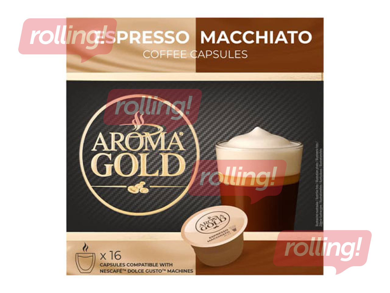 Coffee capsules Aroma Gold, Espresso Macchiato, 16pcs.