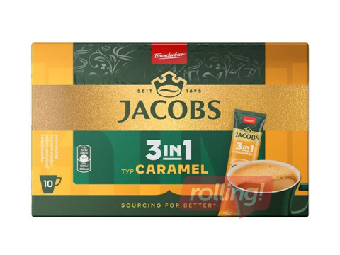 Кофейный напиток Jacobs 3-в-1, карамельный, 10 x 11,2 г