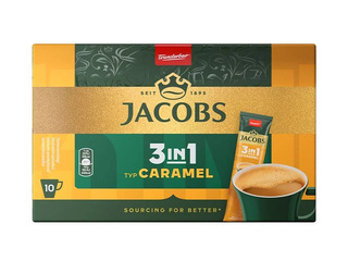 Кофейный напиток Jacobs 3-в-1, карамельный, 10 x 11,2 г