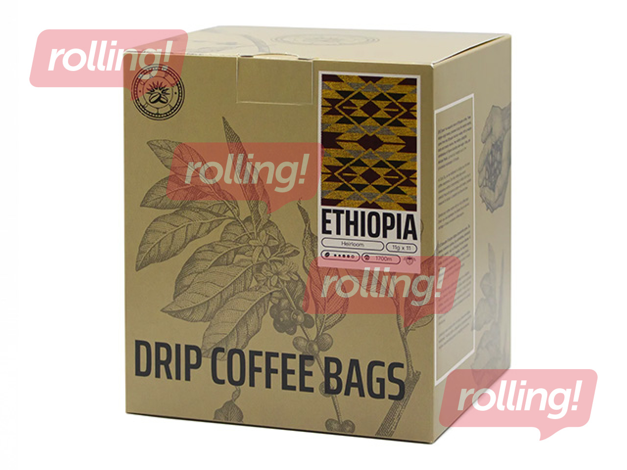 Kafiija maltā drip filtru maisiņā Ethiopia, 11x11g