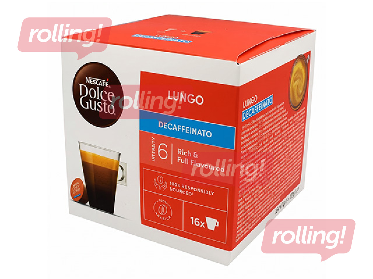 Kafijas kapsulas Nescafe, Lungo, Decaffeinato, Dolce Gusto, 16 gab.