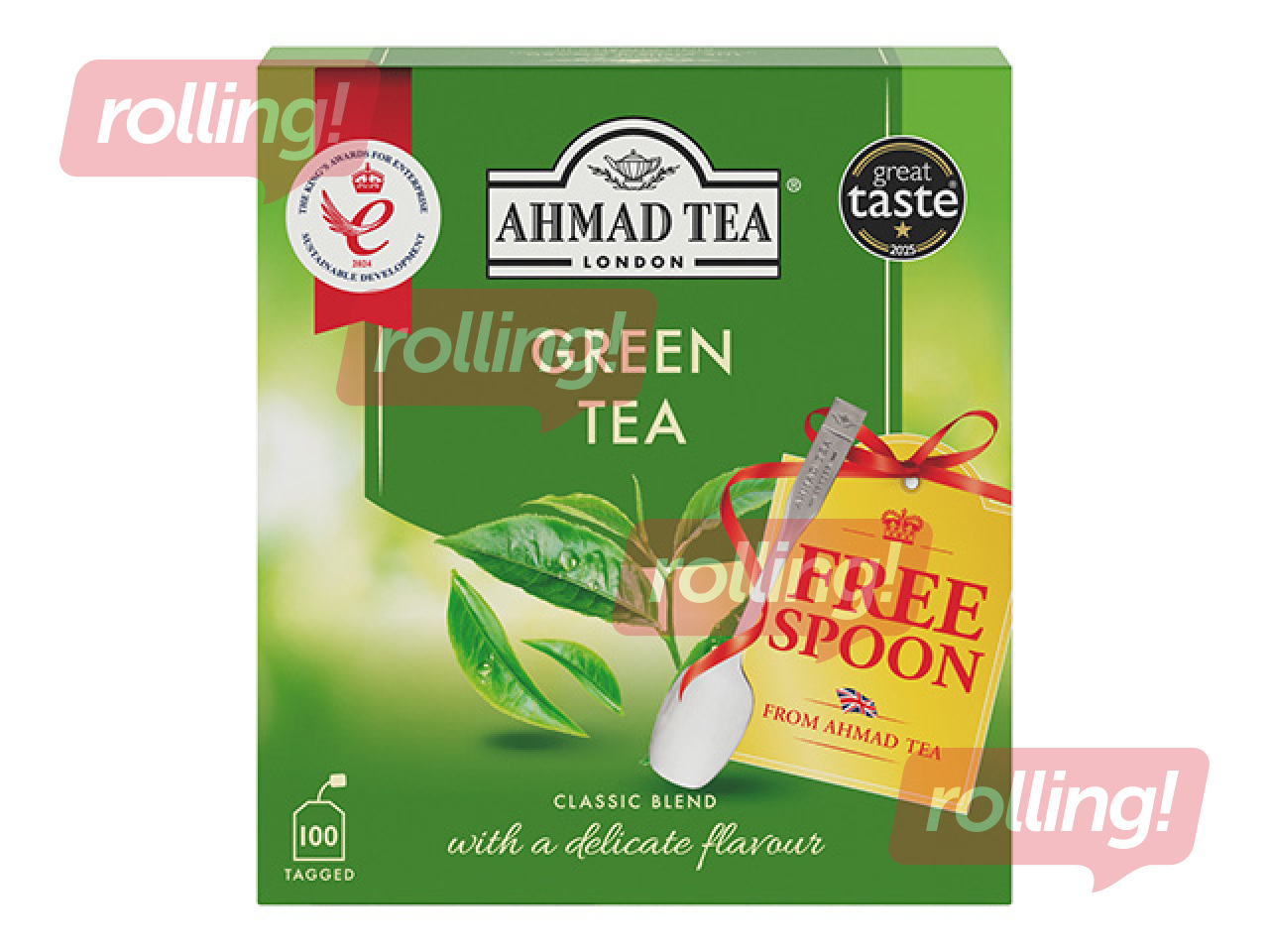 Tēja zaļā Ahmad Tea Green, 100 pac.