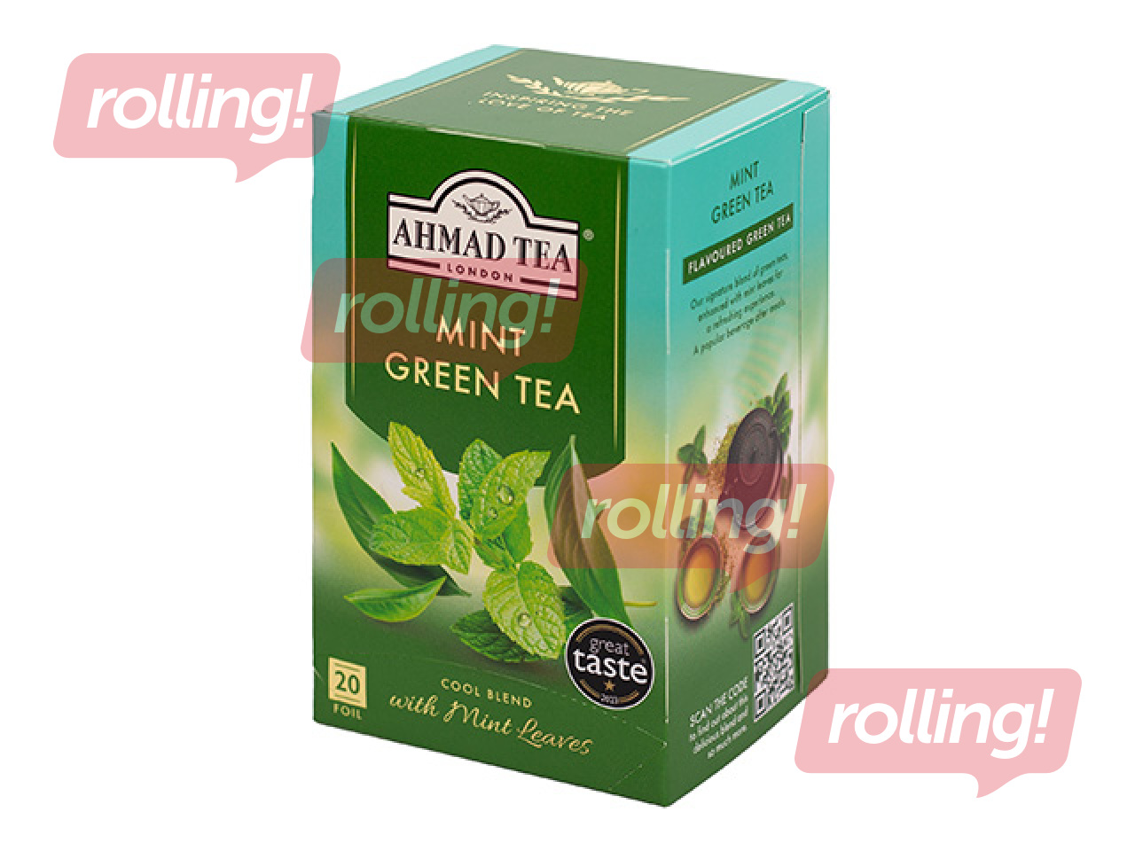 Чай зелёный Ahmad Green Mint, 20 пакетиков