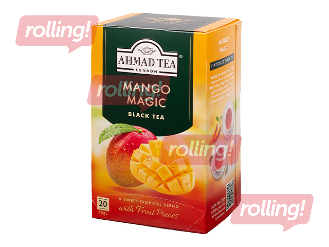 Чай чёрный ароматизированный Ahmad Mango, 20 пак.