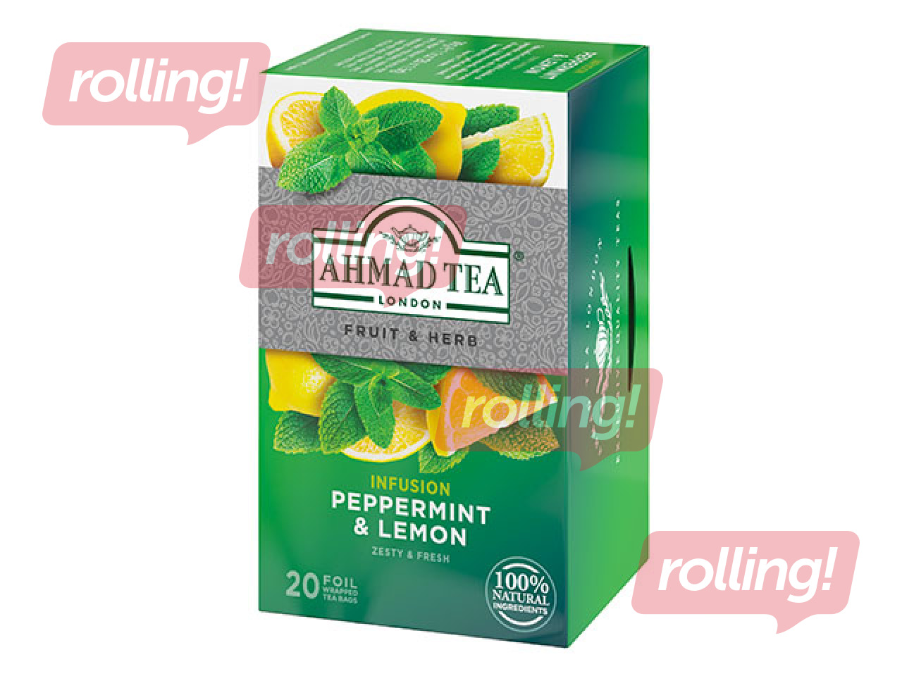 Tēja zāļu Ahmad, piparmētru un citrona, 20 pac.