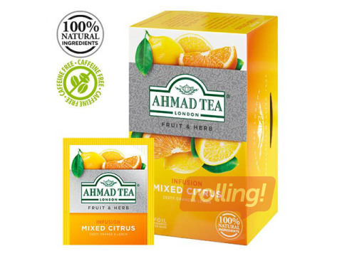 Tēja augļu Ahmad, apelsīns un citrons, 20 pac.