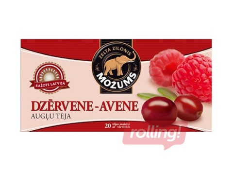 Fruit tea Možums, cranberry/raspberry, 20 tea bags