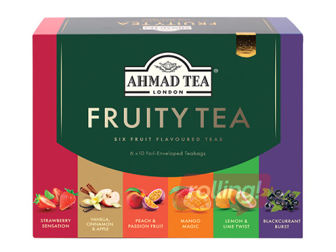 Tējas izlase Ahmad Fruity, 6 dažādi veidi, 60 pac.