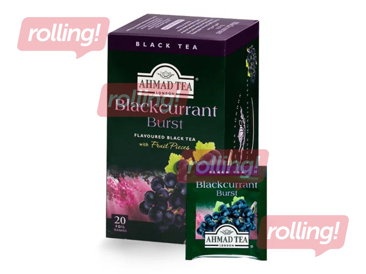 Tēja melnā aromatizētā Ahmad Upeņu, 20 pac.