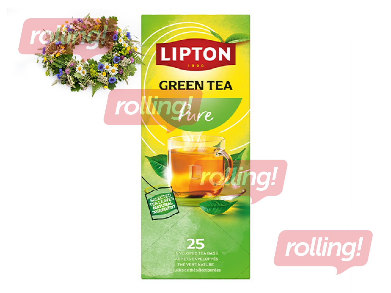Tēja zaļā Lipton, 25 pac. +Līgo dāvana!