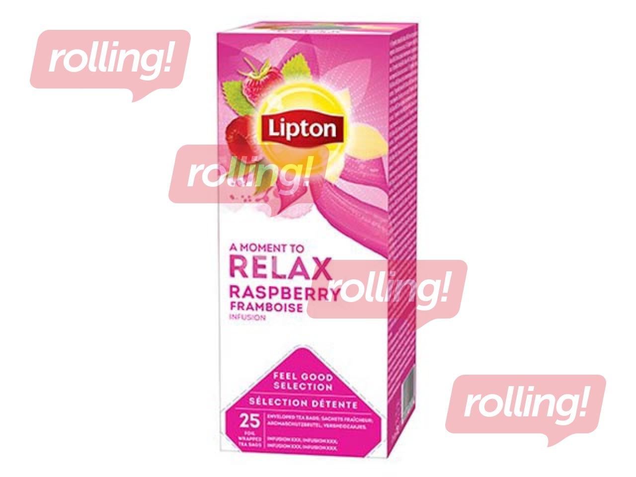 Tēja augļu Lipton ar mežrozītēm un avenēm, 25 pac. 