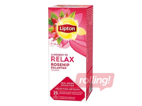 Фруктовый чай Lipton, шиповник и гибискус, 25 пакетиков 