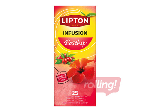 Tēja augļu Lipton ar mežrozītēm un hibiska augļiem, 25 pac. 