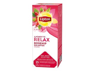 Tēja augļu Lipton ar mežrozītēm un hibiska augļiem, 25 pac. 