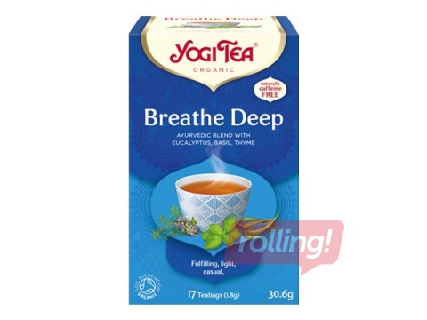 Tēja ajūrvēdas Bio Yogi Atvieglotai elpošanai Breathe Deep, 17 pac.