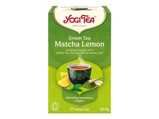 Tēja zaļā ajūrvēdas Bio Yogi Matcha ar citronu, 17 pac.