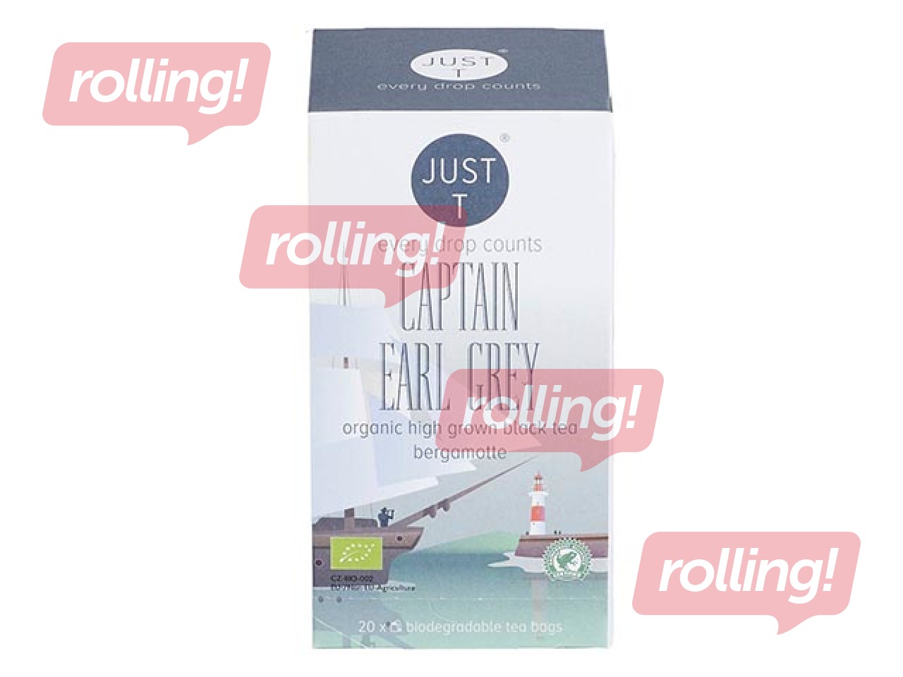Tēja melnā Just-T Captain Earl Gray, Bio, 20 pac.