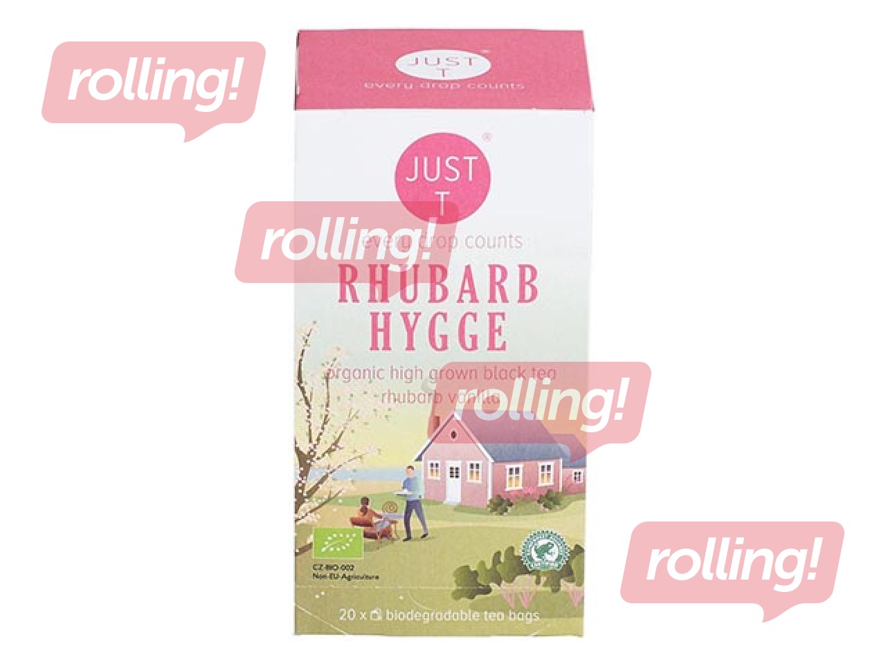 Tēja melnā Just-T Rhubarb Hygge, Bio, 20 pac.