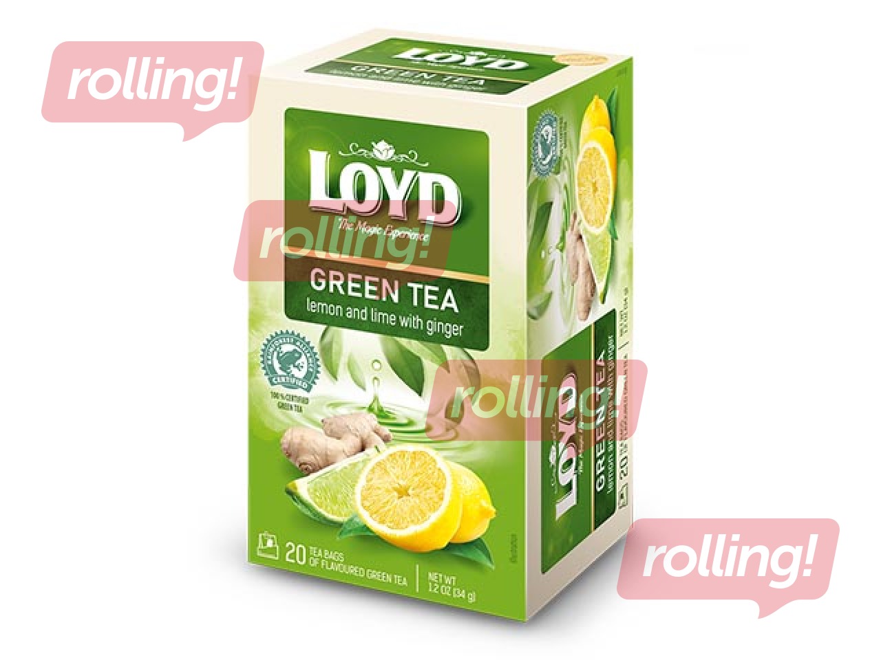 Green tea Loyd Lemon & Lime with ginger, 20x1.7g
