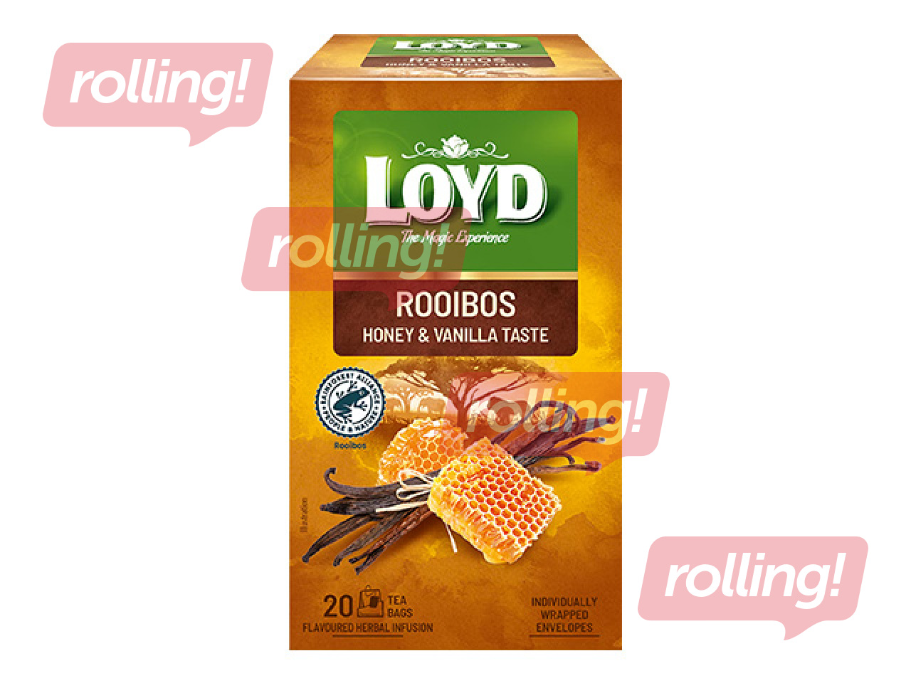 Tēja sarkanā Loyd Rooibos Honey & Madagascar Vanilla, 20 pac.