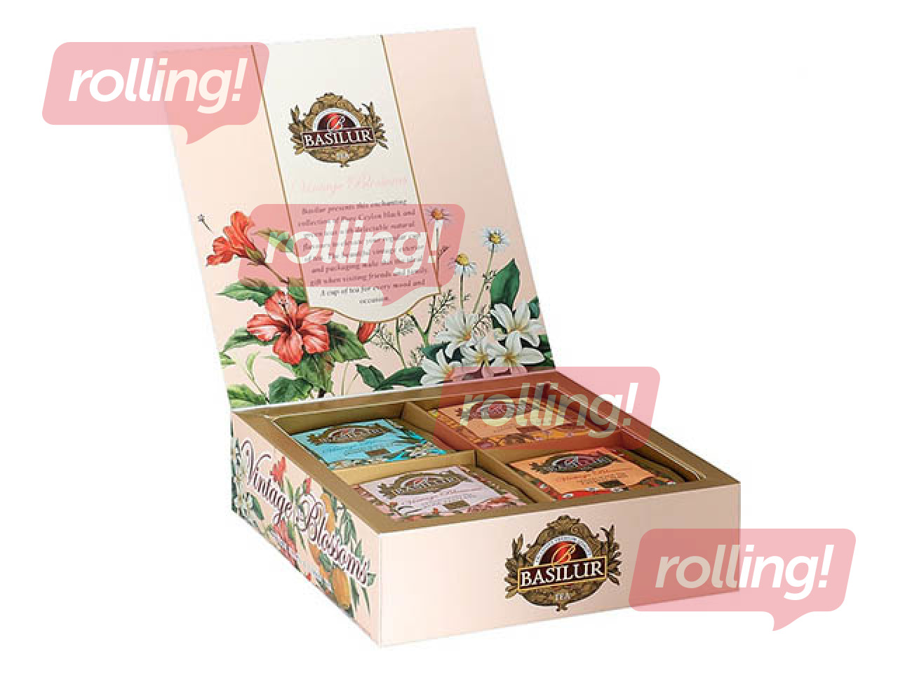 Tēja melnā un zaļā Basilur Vintage Blossoms Assorted, 40 pac.