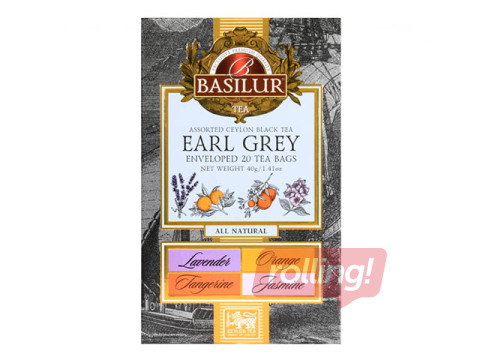 Black tea Basilur Earl Grey Assorted, 20 pcs