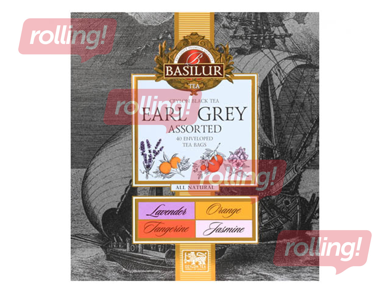 Black tea Basilur Earl Grey Assorted, 40 pcs