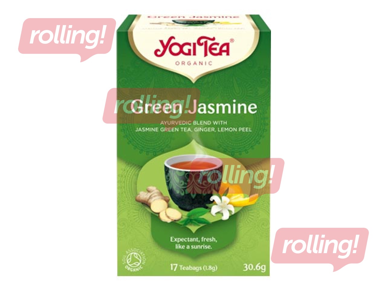 Tēja zaļā ajūrvēdas Bio Yogi ar jasmīnu, 17 pac. 