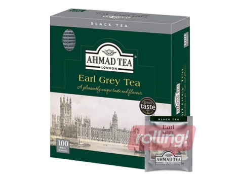 Tēja melnā Ahmad Tea Earl Grey, 100 pac.